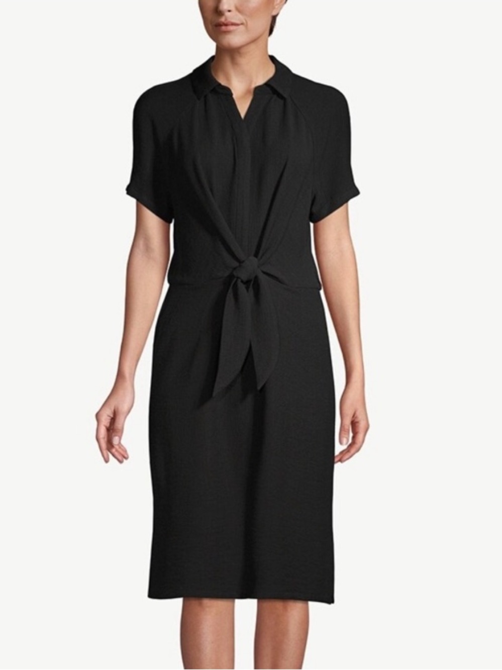 Chico’s Short Sleeve Tie-Waist Dress Textured Size 3 16/18